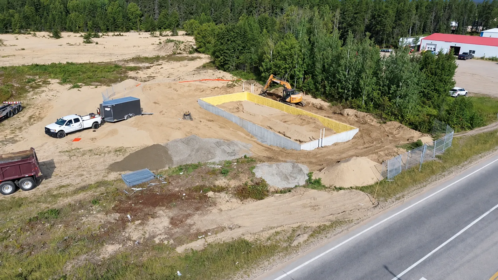 Vue aérienne d’un chantier commercial de Service M. Gagné